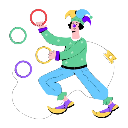 Flat Illustration Of Circus Rings Illustration