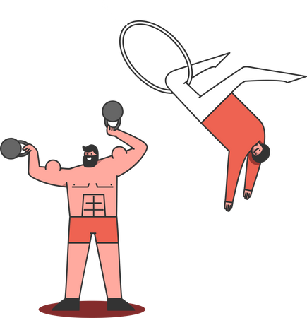 Circus strong man  Illustration