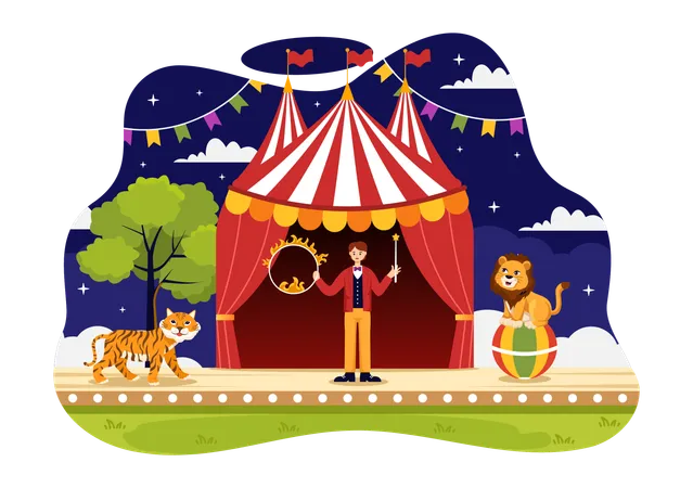 Circus Tent Show  Illustration