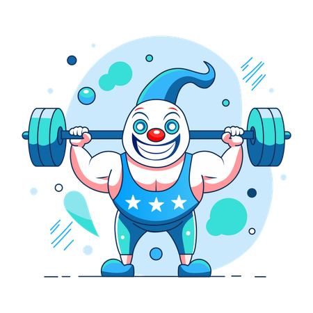 Circus Weightlifter  Illustration