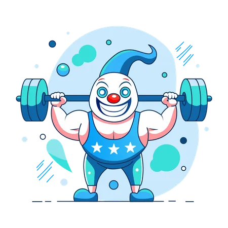 Circus Weightlifter  Illustration