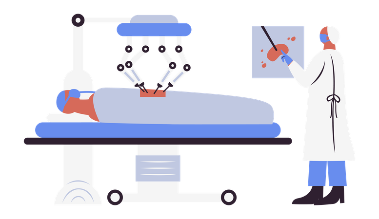 Cirugía médica robótica  Ilustración