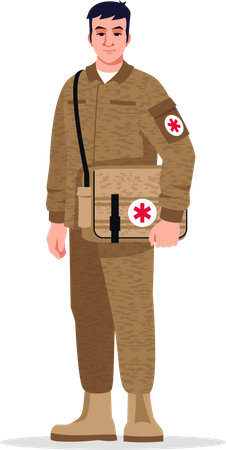 Cirujano militar masculino  Ilustración