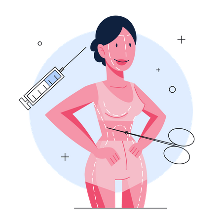 Cirujano Plástico del cuerpo femenino  Ilustración