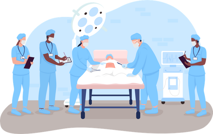 Cirurgia hospitalar  Ilustração