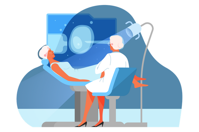 Cirurgia médica virtual  Ilustração