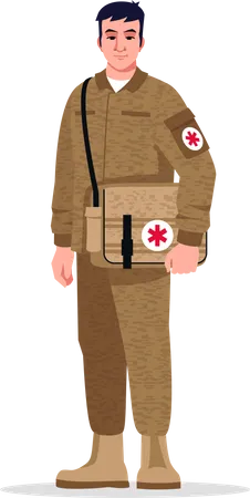 Cirurgião militar masculino  Ilustração