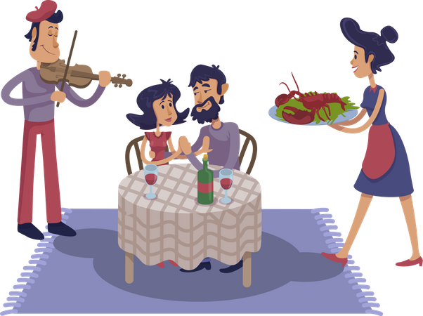 Cita romántica de lujo  Illustration