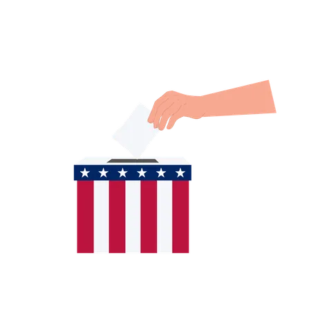 Citizen casting their USA votes  Illustration