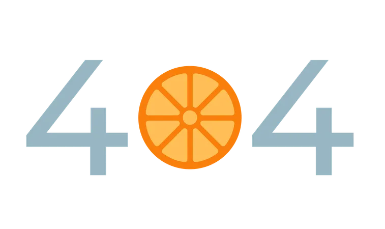 Citrus fruit slice error 404  Illustration