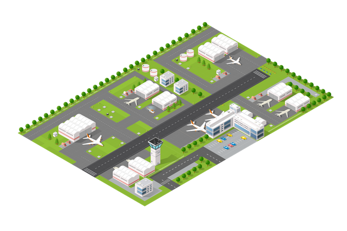 City airport Illustration