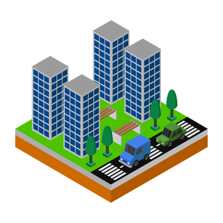都市の建物  イラスト