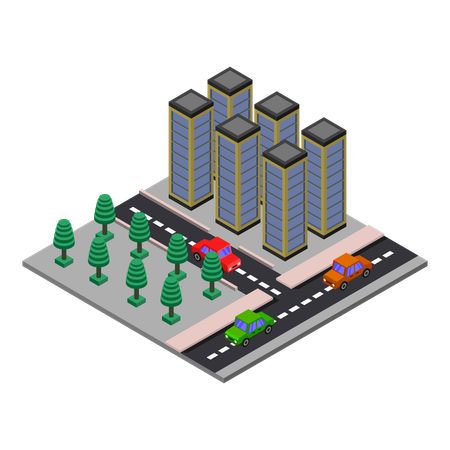 都市の建物  イラスト