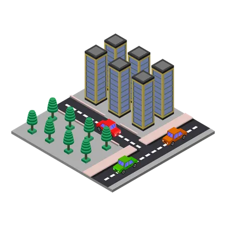 都市の建物  イラスト