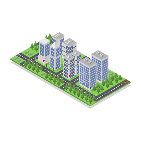 City Building  Illustration