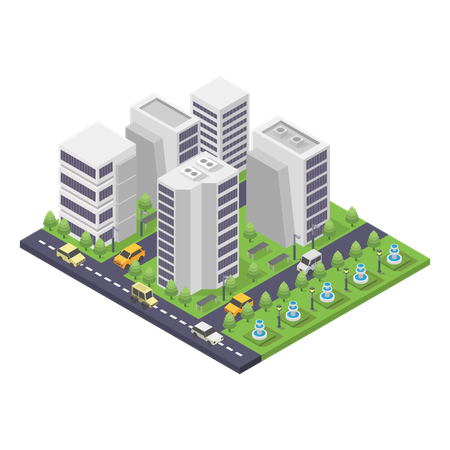 City Building  Illustration