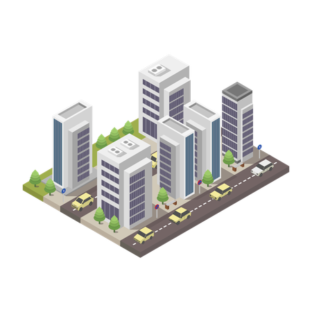 City Building  Illustration