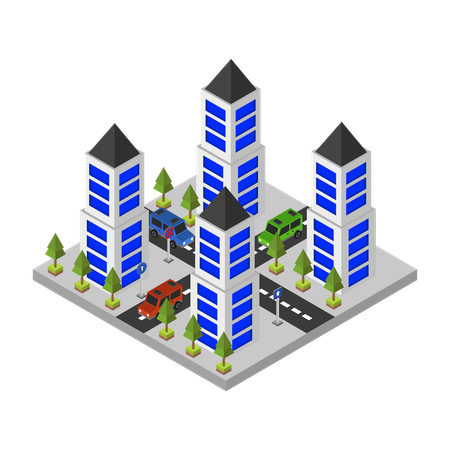 City Building  Illustration
