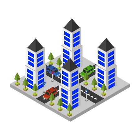City Building  Illustration
