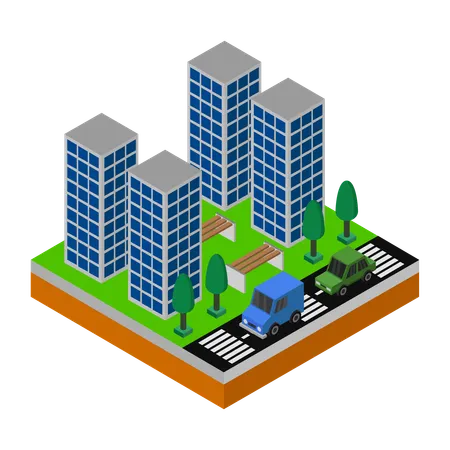 City Building  Illustration