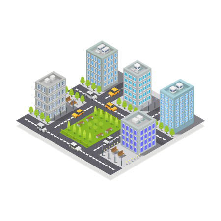 City Building  Illustration