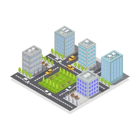 City Building  Illustration