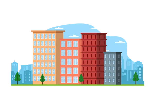 City Building  Illustration