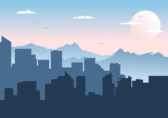 City Building  Illustration