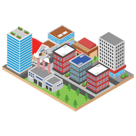 City buildings  Illustration