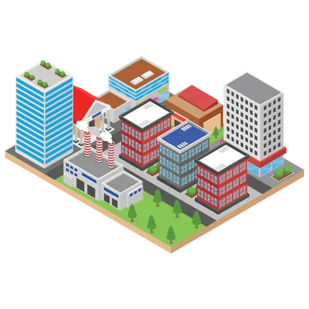 City buildings  Illustration