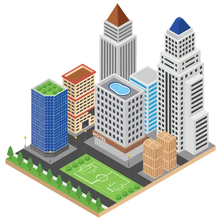 City buildings  Illustration