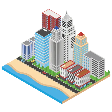 City buildings  Illustration