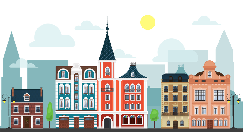 City buildings  Illustration