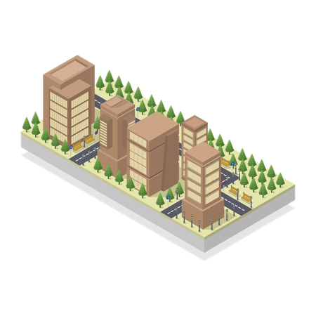 City Buildings  Illustration