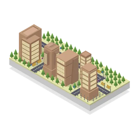 City Buildings  Illustration