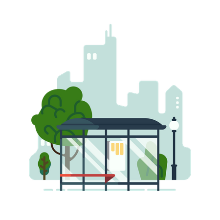 City bus stand  Illustration