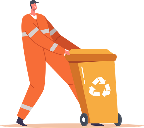 City Cleaning Service Work Process Illustration