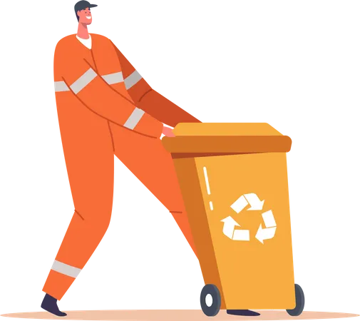 City Cleaning Service Work Process Illustration