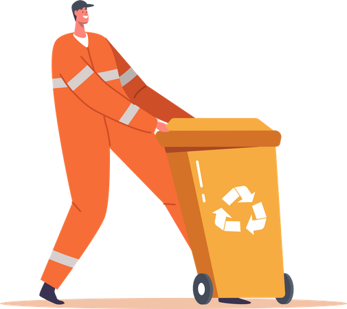 City Cleaning Service Work Process  Illustration