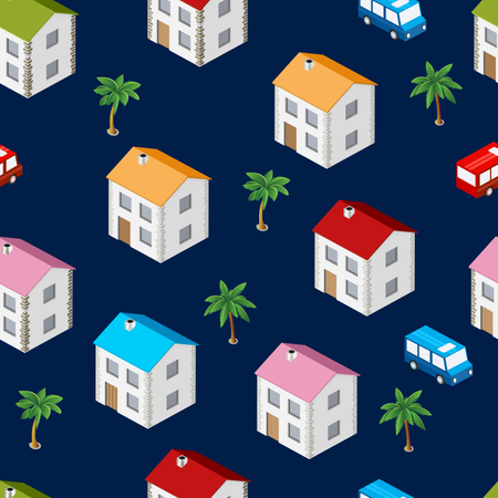 City isometric seamless  Illustration