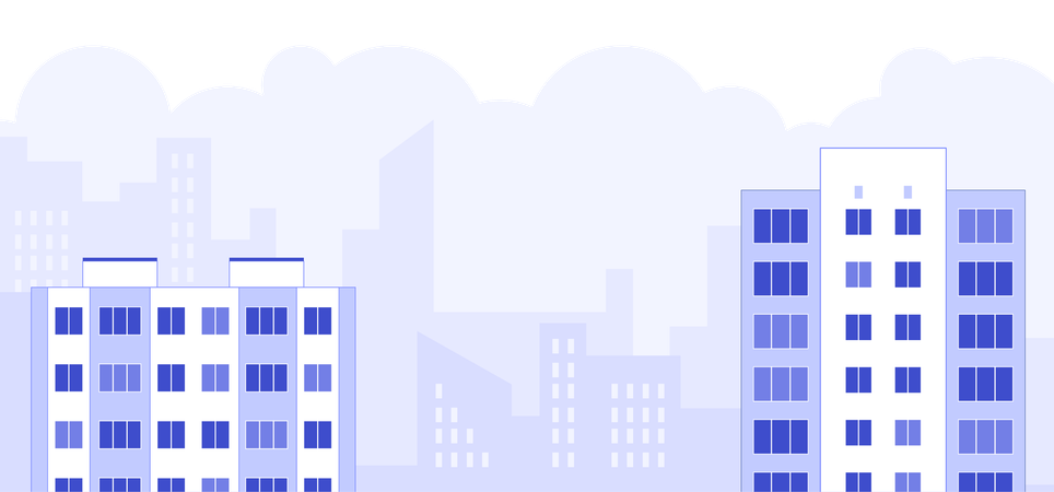 City landscape with buildings  Illustration