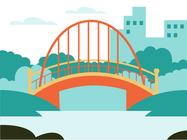 City Park Bridge  Illustration