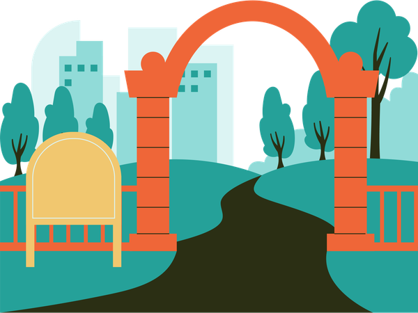 City ​​Park Gate  Illustration