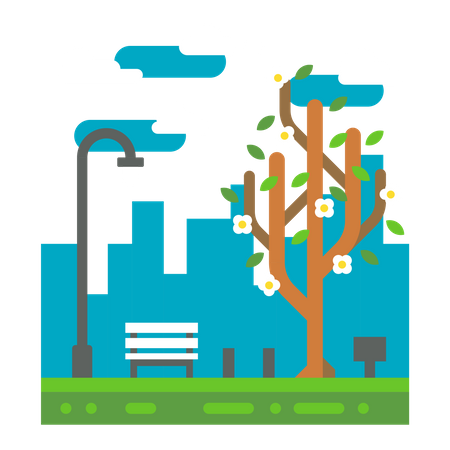City park  イラスト