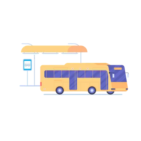 市内公共バス停  イラスト