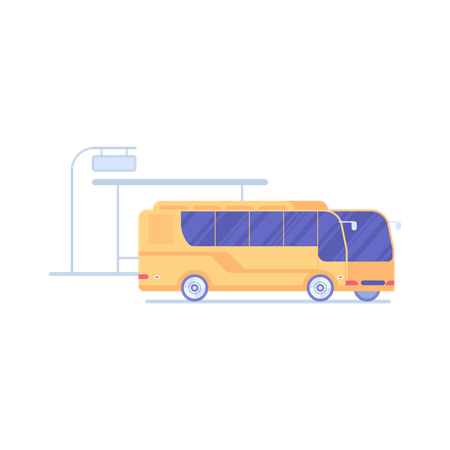 市内公共バス停  イラスト