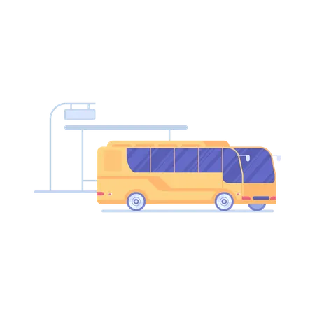 市内公共バス停  イラスト