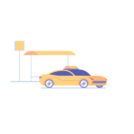 市内公共タクシー乗り場  イラスト