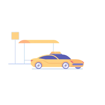 市内公共タクシー乗り場  イラスト