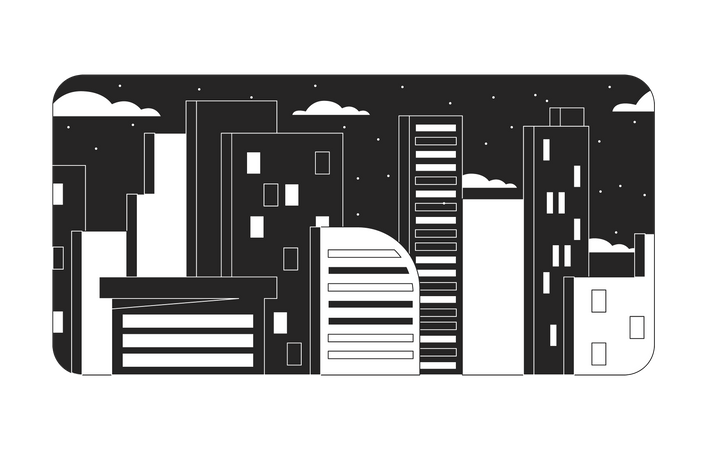 City residential buildings  Illustration
